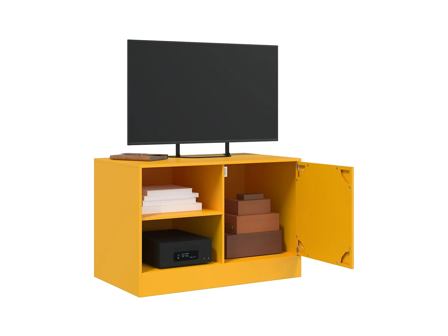 Mueble TV 2 piezas amarillo mostaza 67x39x44 cm acero