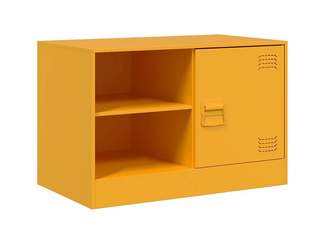 Mueble TV 2 piezas amarillo mostaza 67x39x44 cm acero