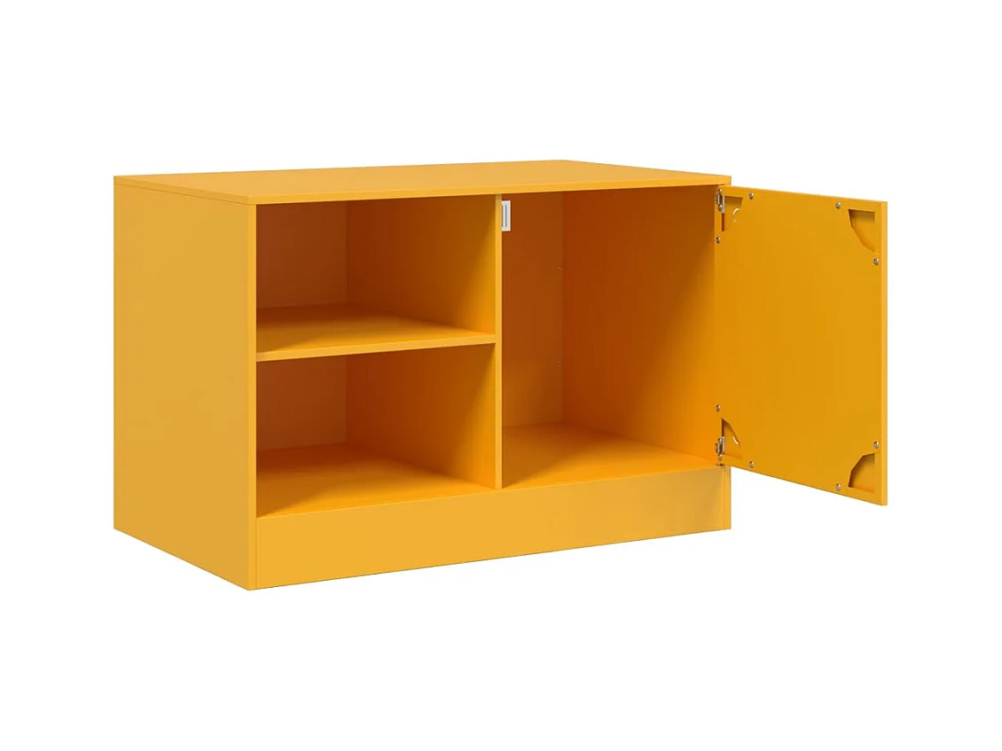 Mueble TV 2 piezas amarillo mostaza 67x39x44 cm acero