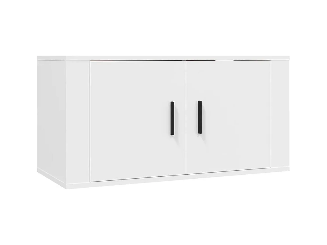 3-delige tv-meubelset Wit bewerkt hout