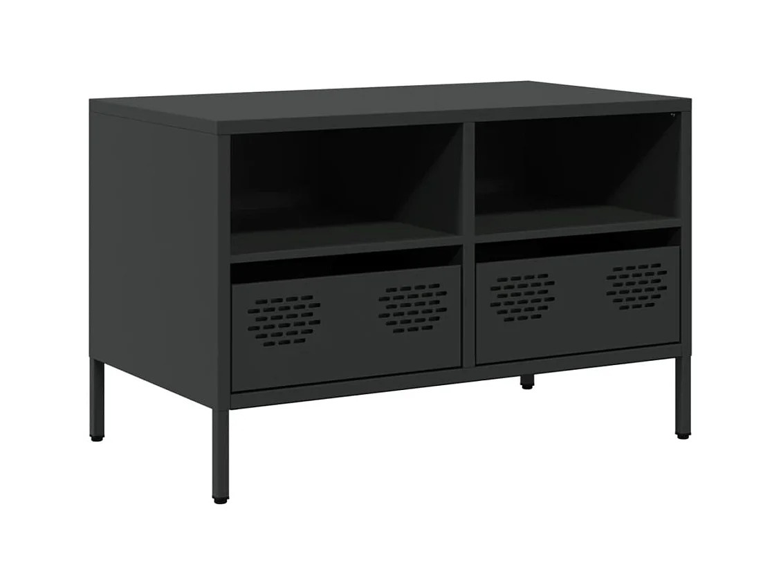 Meuble TV noir 68x39x43,5 cm acier laminé à froid