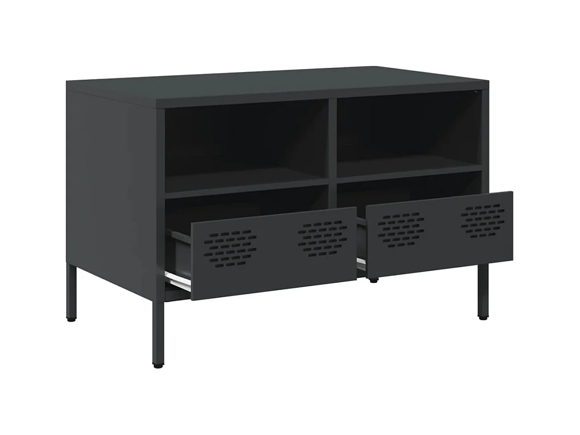 Meuble TV noir 68x39x43,5 cm acier laminé à froid
