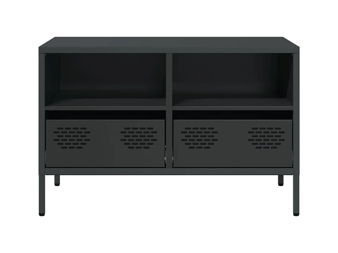 Meuble TV noir 68x39x43,5 cm acier laminé à froid