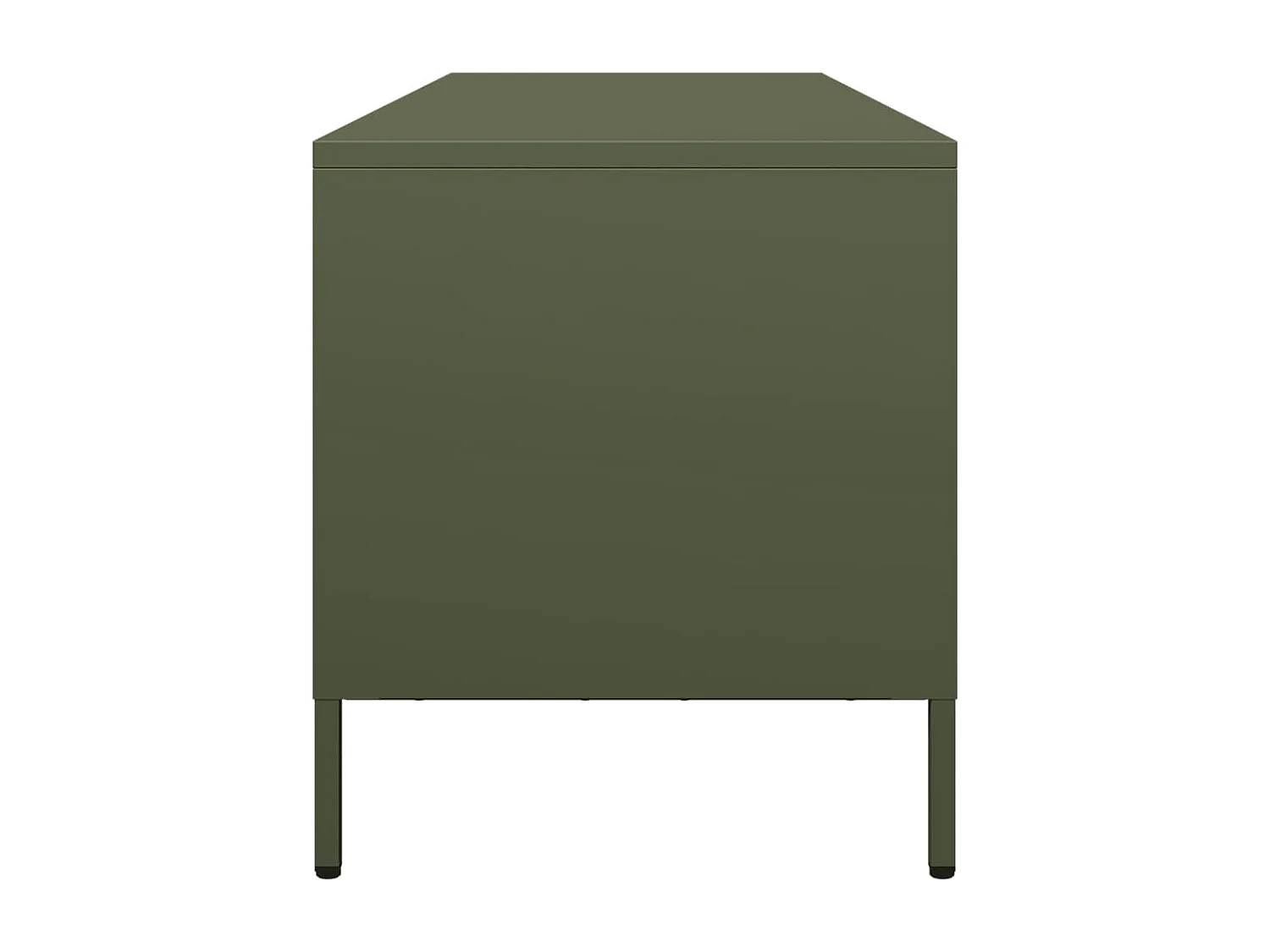 Meuble TV vert olive 135x39x43,5 cm acier laminé à froid
