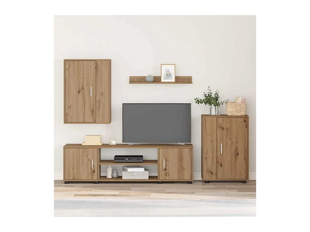 Ensemble de meuble TV 4 pièces 4 pcs chêne artisanal
