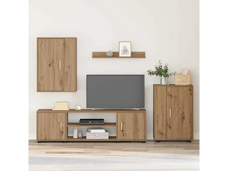 Ensemble de meuble TV 4 pièces 4 pcs chêne artisanal