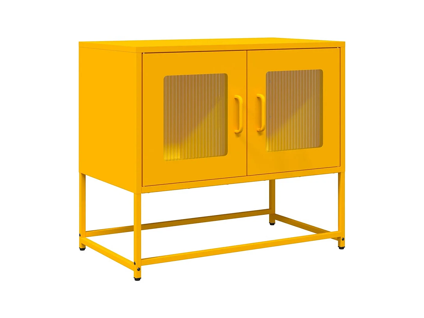 Mueble de TV amarillo mostaza 68x39x60,5 cm acero laminado en frío
