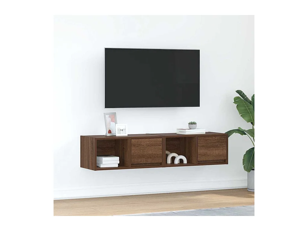 TV-kast 2 stuks eikenbruin 60x31x25,5 cm bewerkt hout