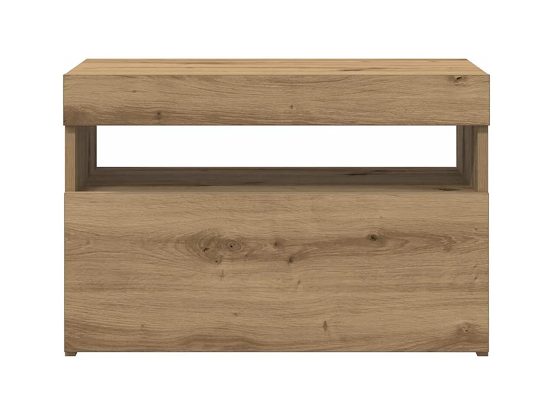 TV-kasten met LED-verlichting 2 stuks handgemaakte eiken