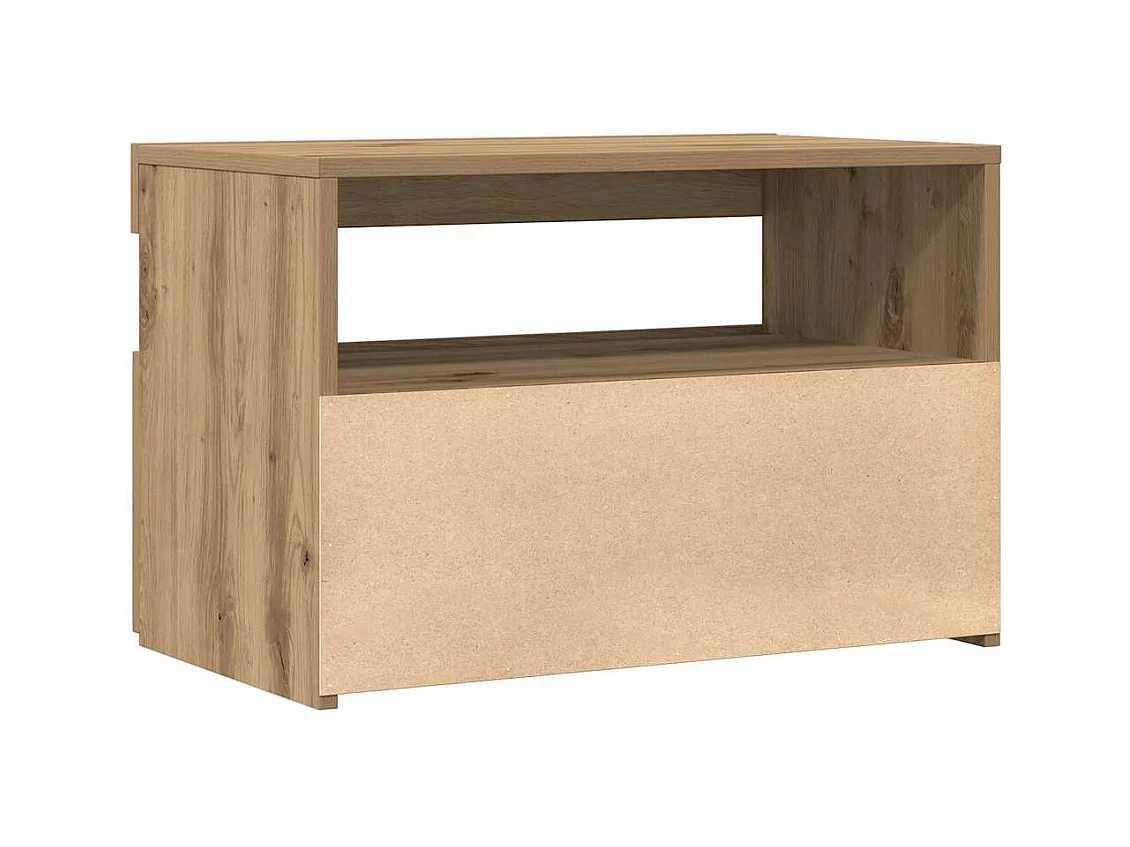 TV-kasten met LED-verlichting 2 stuks handgemaakte eiken