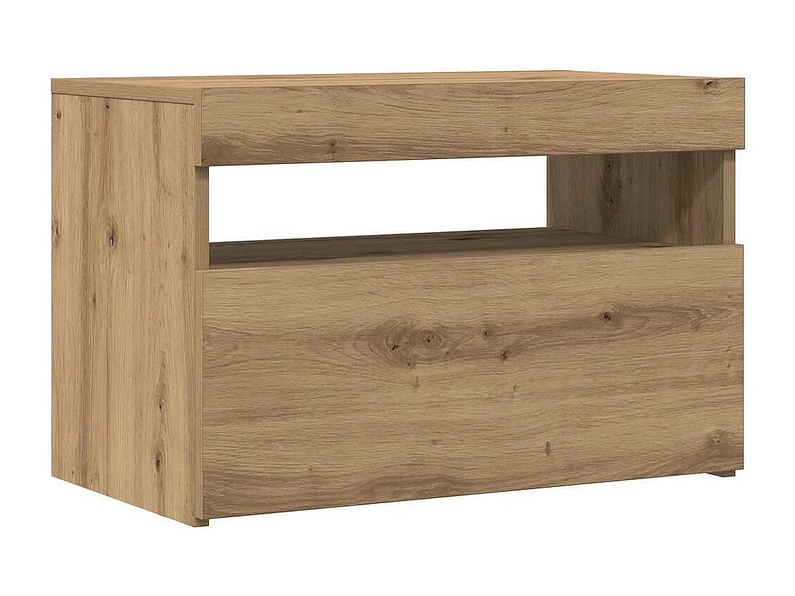 Meubles TV avec lumières LED 2 pcs chêne artisanal