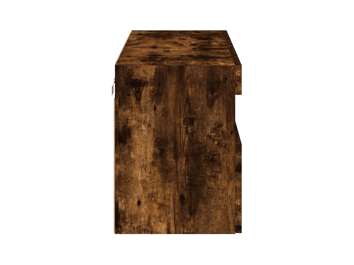 Meuble TV mural avec lumières LED chêne fumé 80x30x40 cm