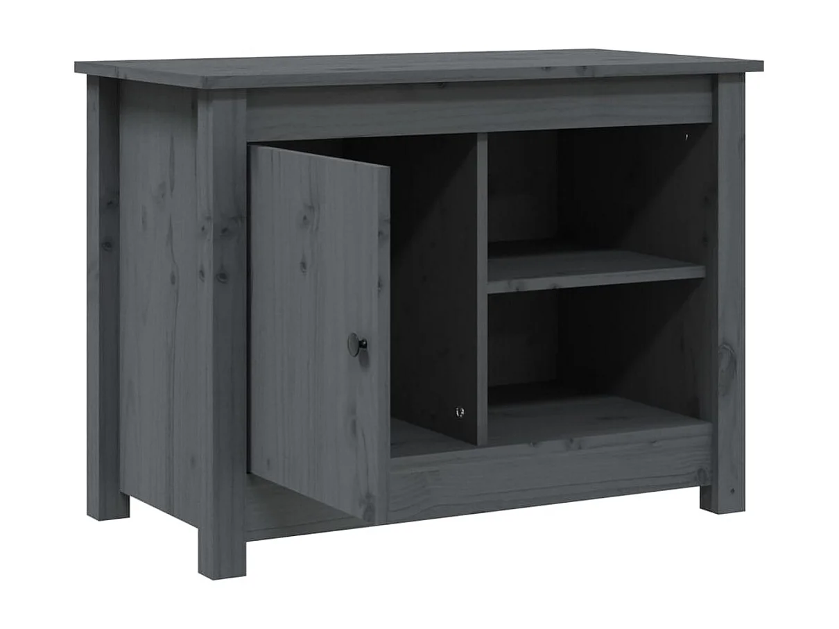 Grijze tv-kast 70x36,5x52 cm Massief grenenhout
