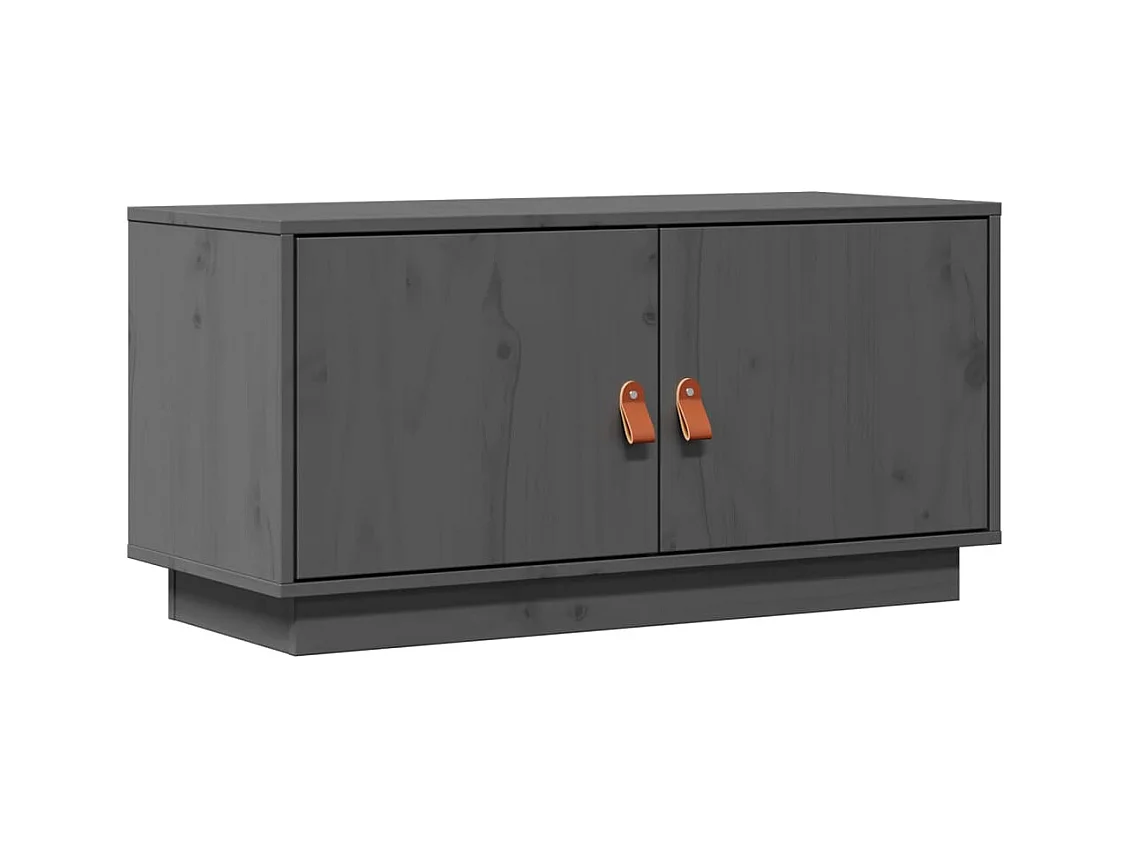 Grijze tv-kast 80x34x40 cm Massief grenenhout
