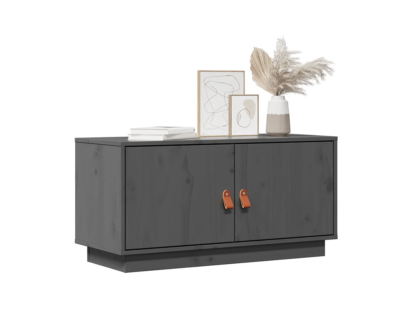 Grijze tv-kast 80x34x40 cm Massief grenenhout