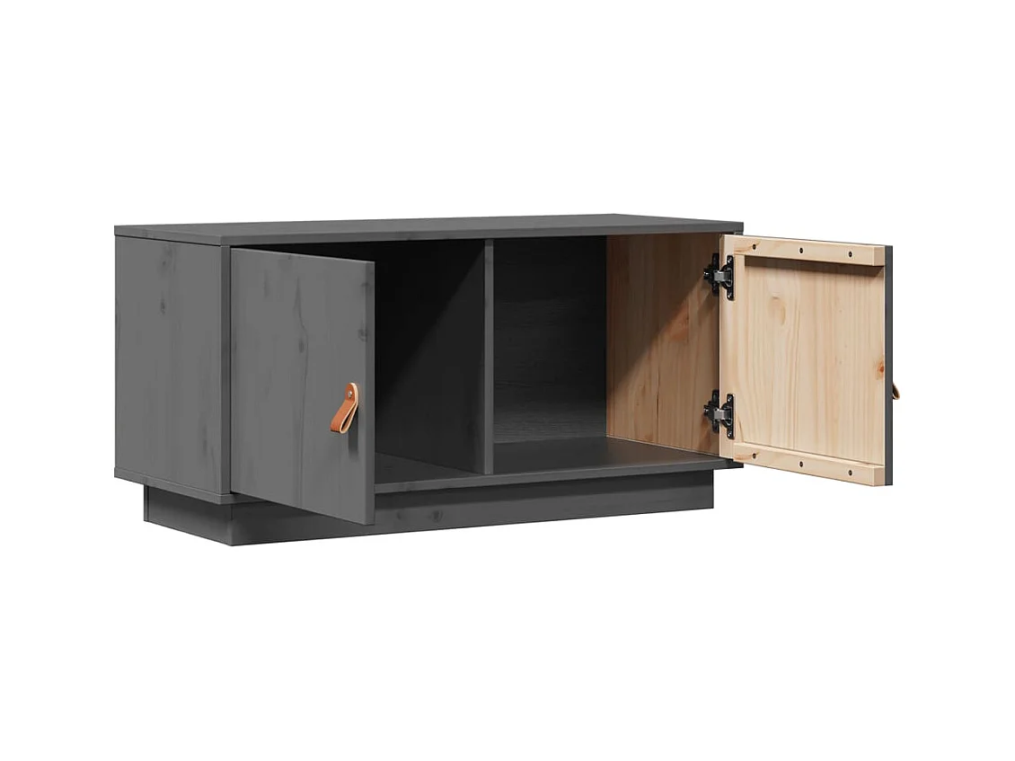 Grijze tv-kast 80x34x40 cm Massief grenenhout