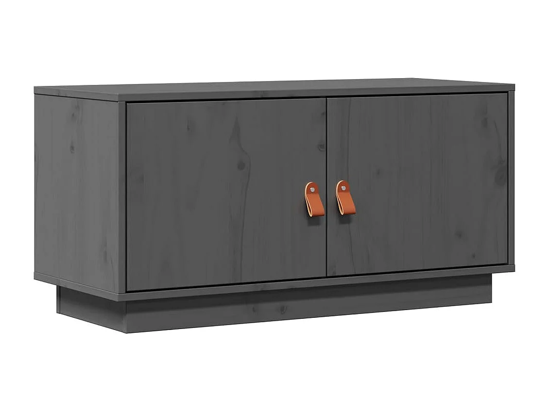 Meuble TV Gris 80x34x40 cm Bois de pin massif