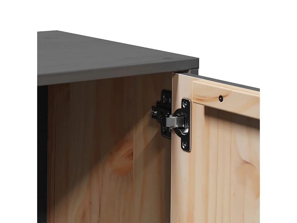 Meuble TV Gris 80x34x40 cm Bois de pin massif