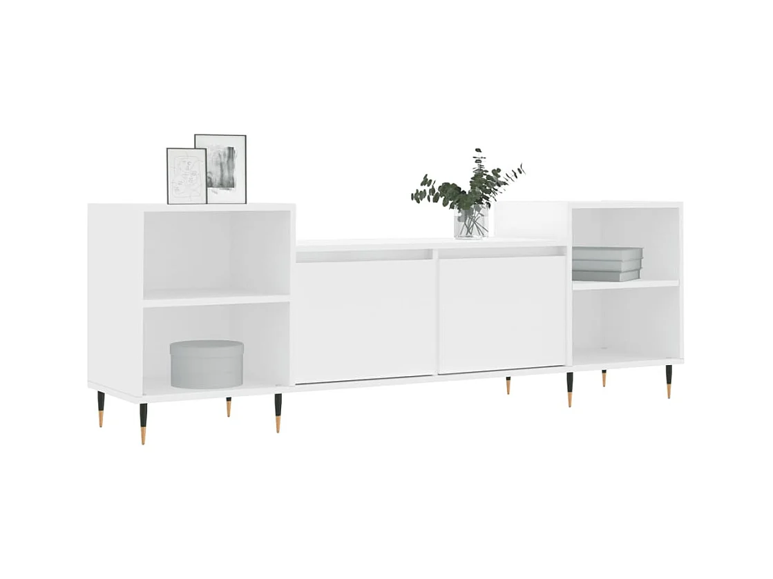 Meuble TV Blanc 160x35x55 cm Bois d'ingénierie