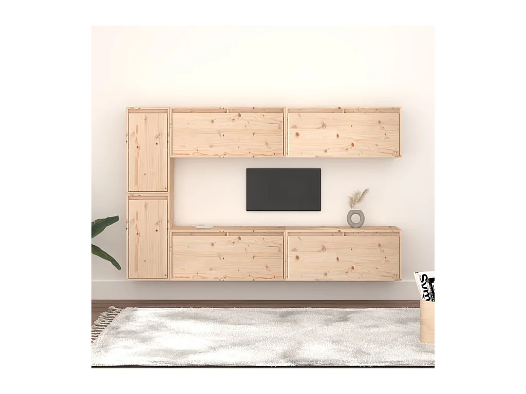 Meubles TV 6 pcs Bois massif de pin