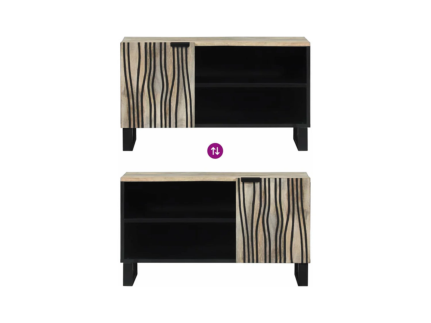 Meubles et étagères de rangement pour médias Blanc et Noir