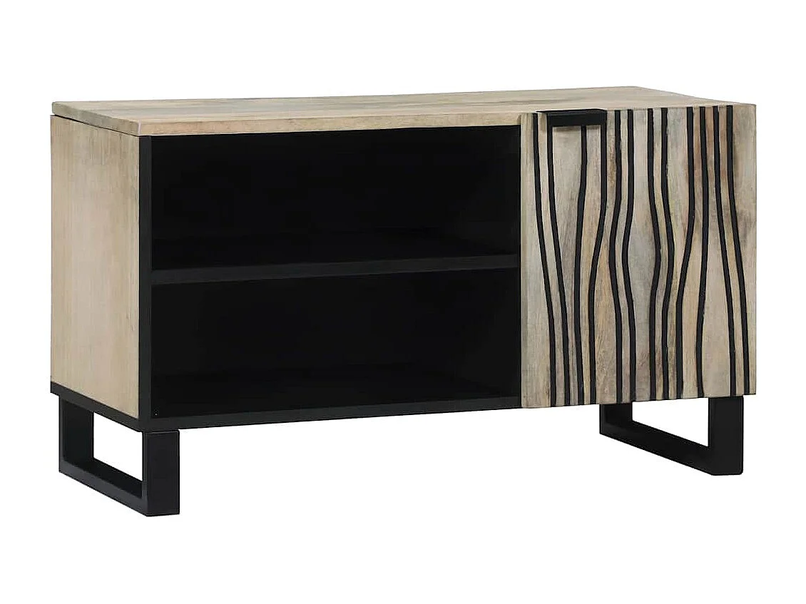 Muebles y estantes para almacenamiento de medios en blanco y negro