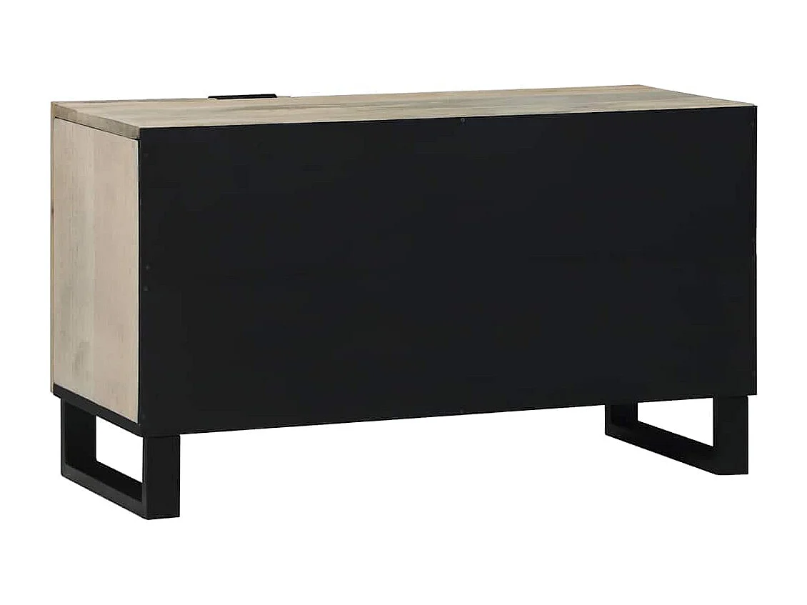 Muebles y estantes para almacenamiento de medios en blanco y negro