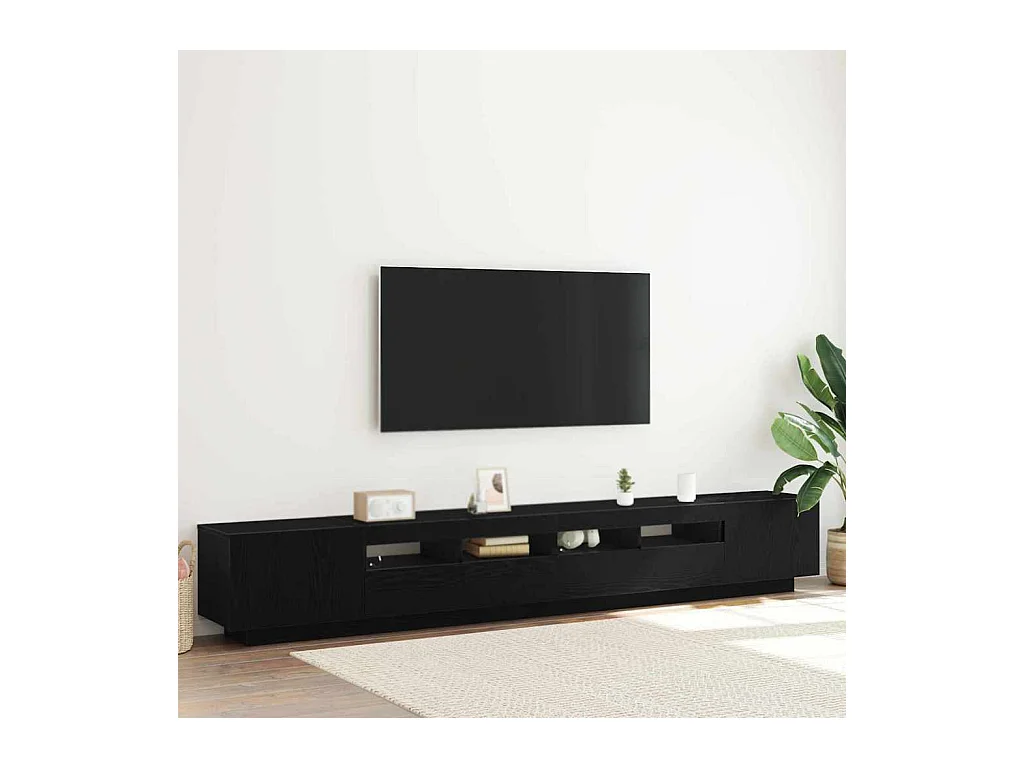 Meuble TV 3 pcs Noir 260 x 35 x 40 cm Bois d'ingénierie