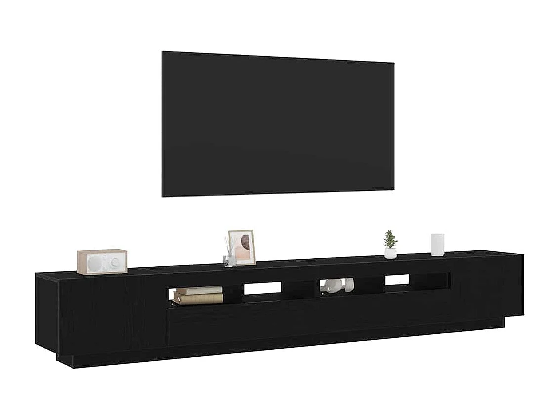 Mobile TV 3 pezzi Nero 260 x 35 x 40 cm Legno ingegnerizzato