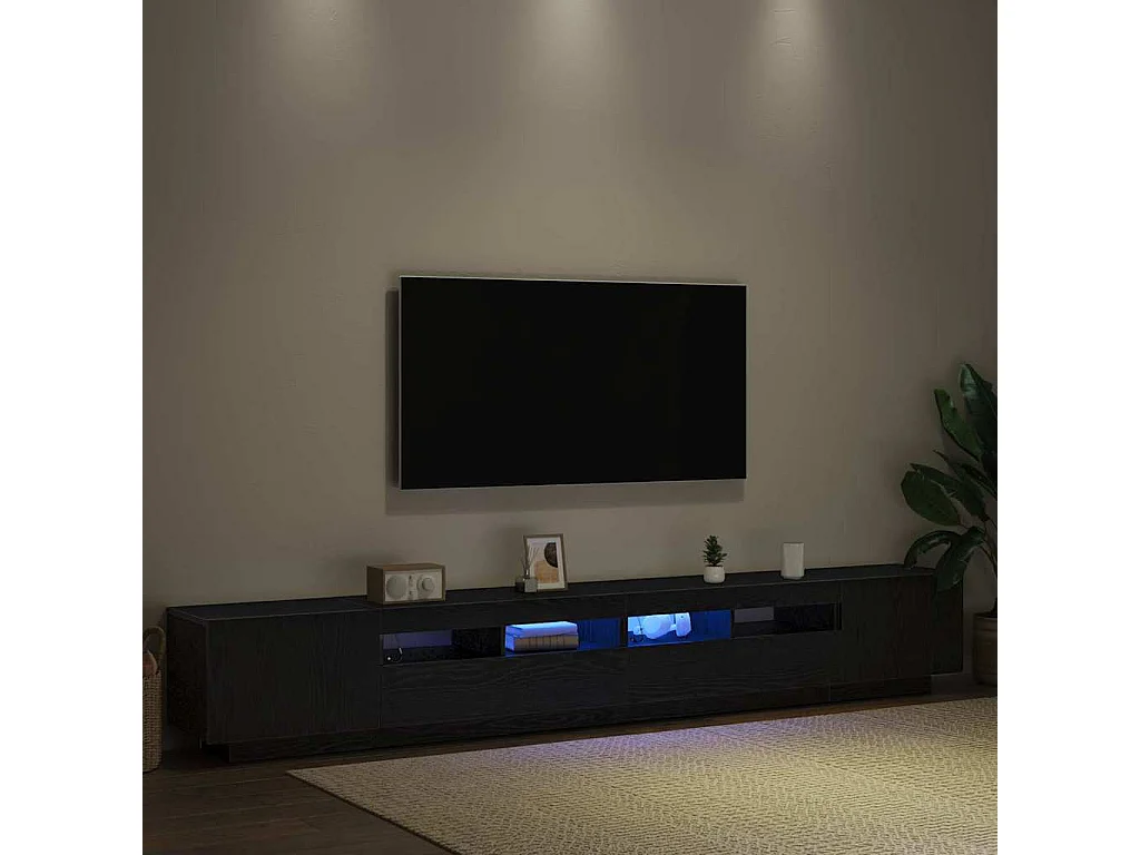 Mobile TV 3 pezzi Nero 260 x 35 x 40 cm Legno ingegnerizzato