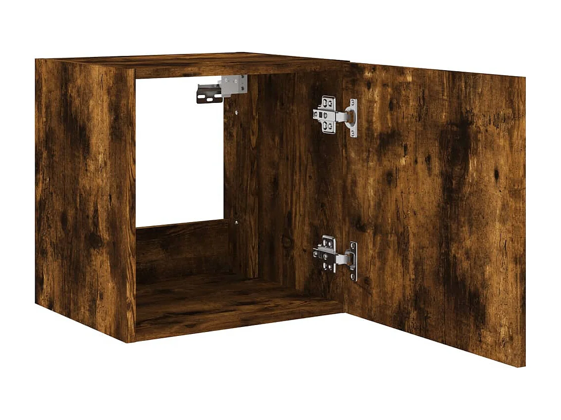 Wandmeubels met LED-verlichting 2 stuks gerookt eikenhout 40,5x35x40 cm