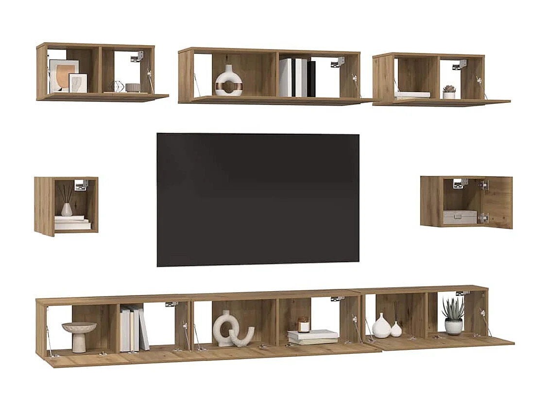 Ensemble de meubles TV 8 pcs chêne artisanal Bois d'ingénierie