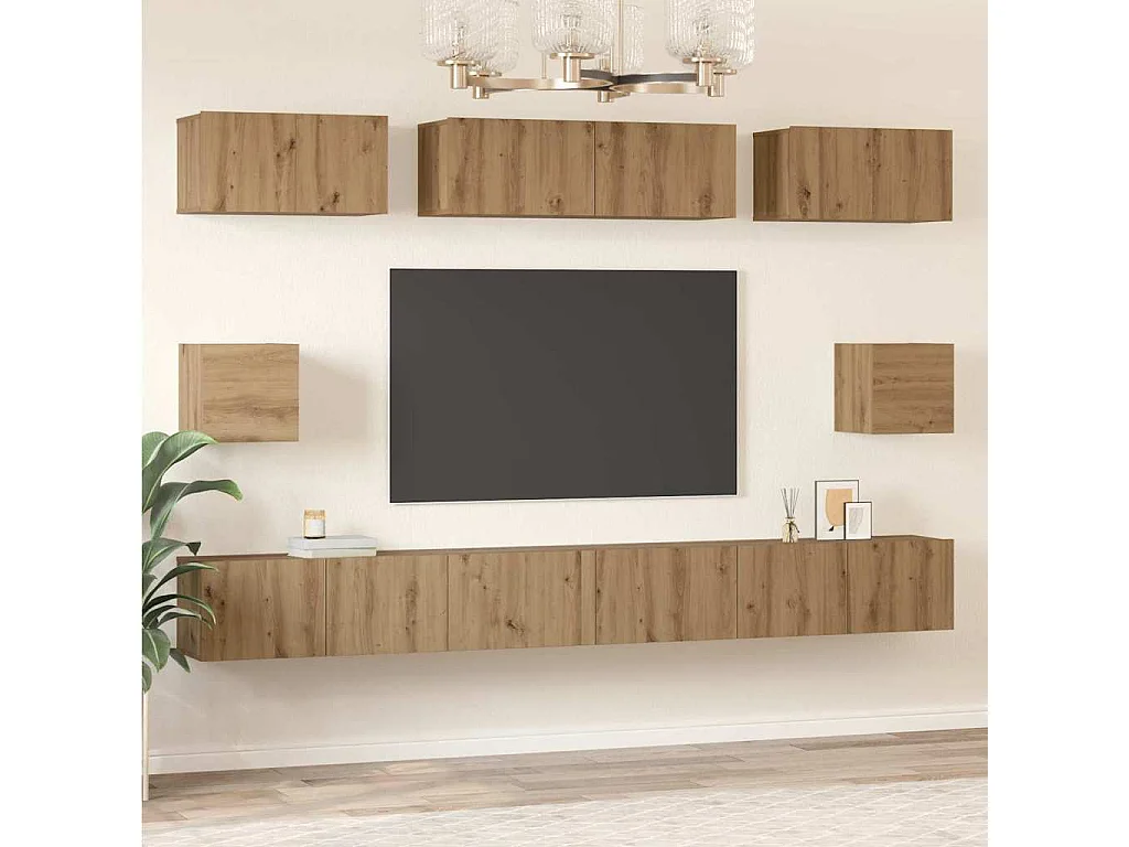 Ensemble de meubles TV 8 pcs chêne artisanal Bois d'ingénierie
