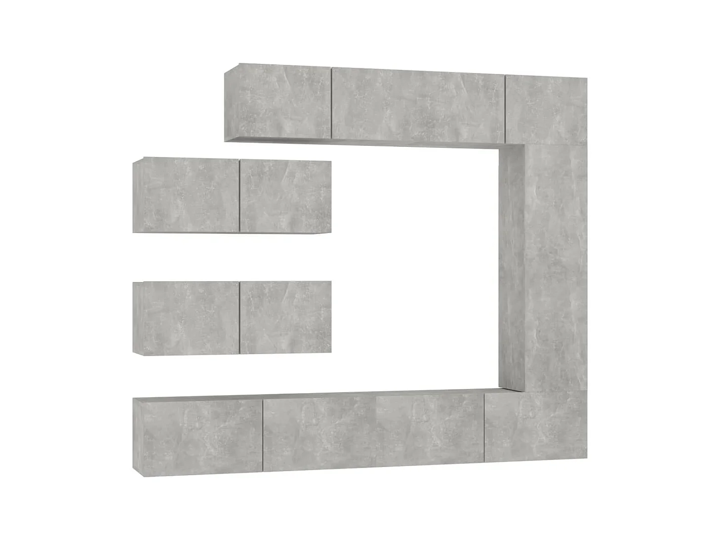 Ensemble de meubles TV 7 pcs Gris béton Bois d'ingénierie