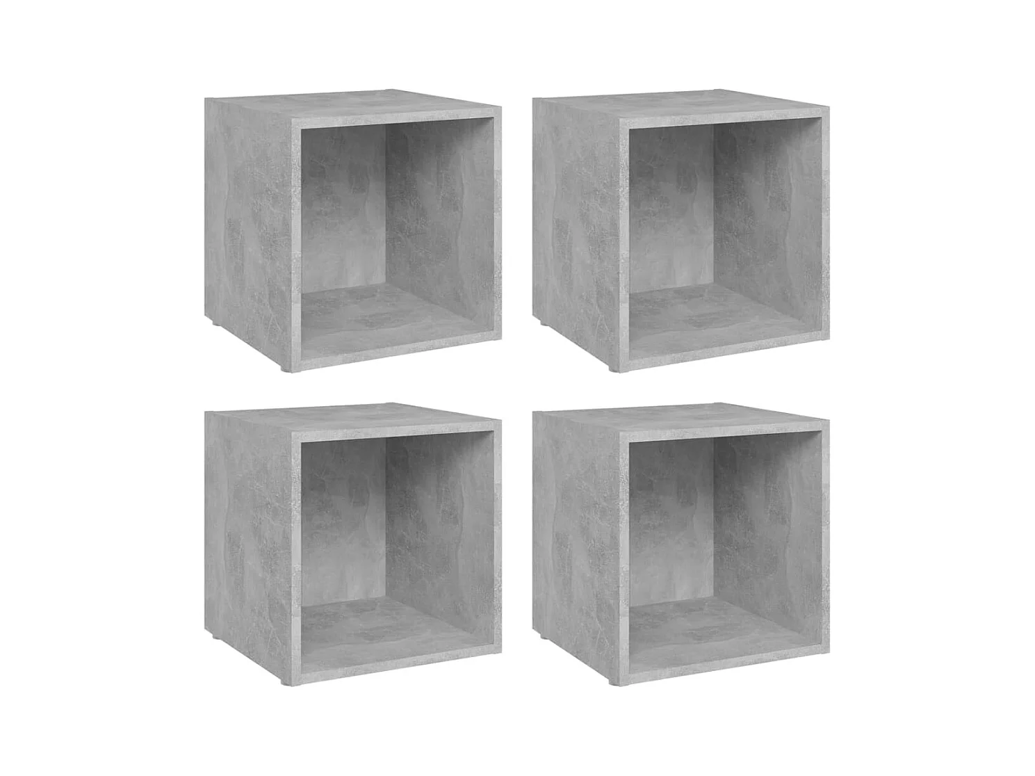 Meubles TV 4 pcs gris béton 37x35x37 cm bois d’ingénierie