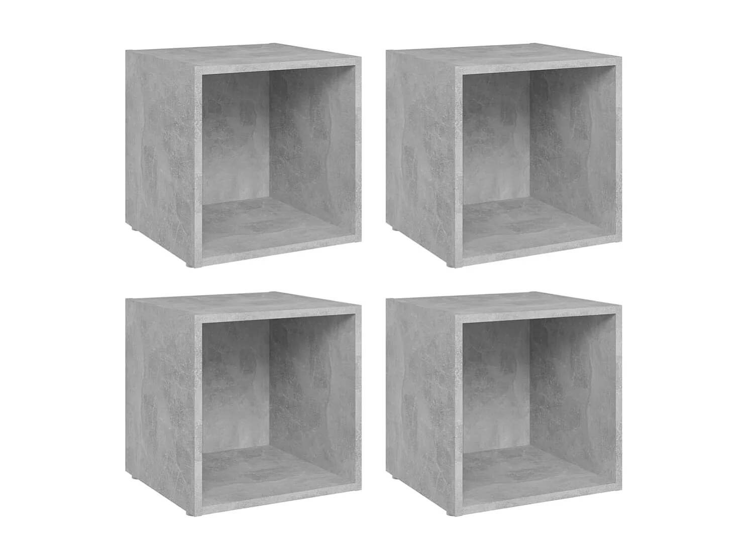 Meubles TV 4 pcs gris béton 37x35x37 cm bois d’ingénierie