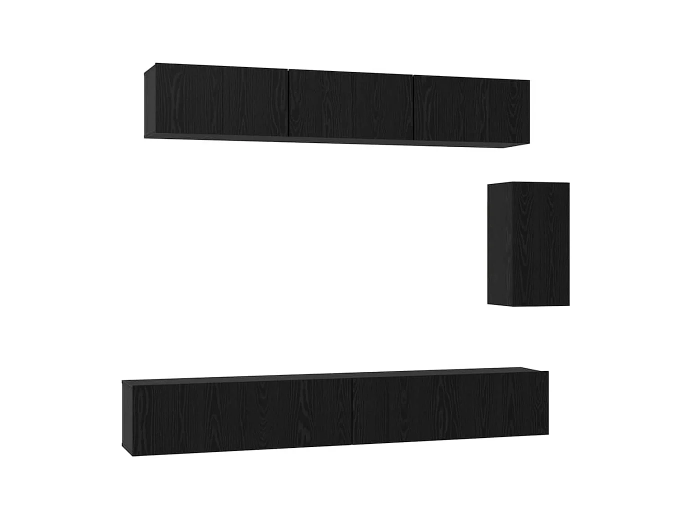 Conjunto de mueble de TV de 6 piezas Roble negro 100 x 30 x 30 cm