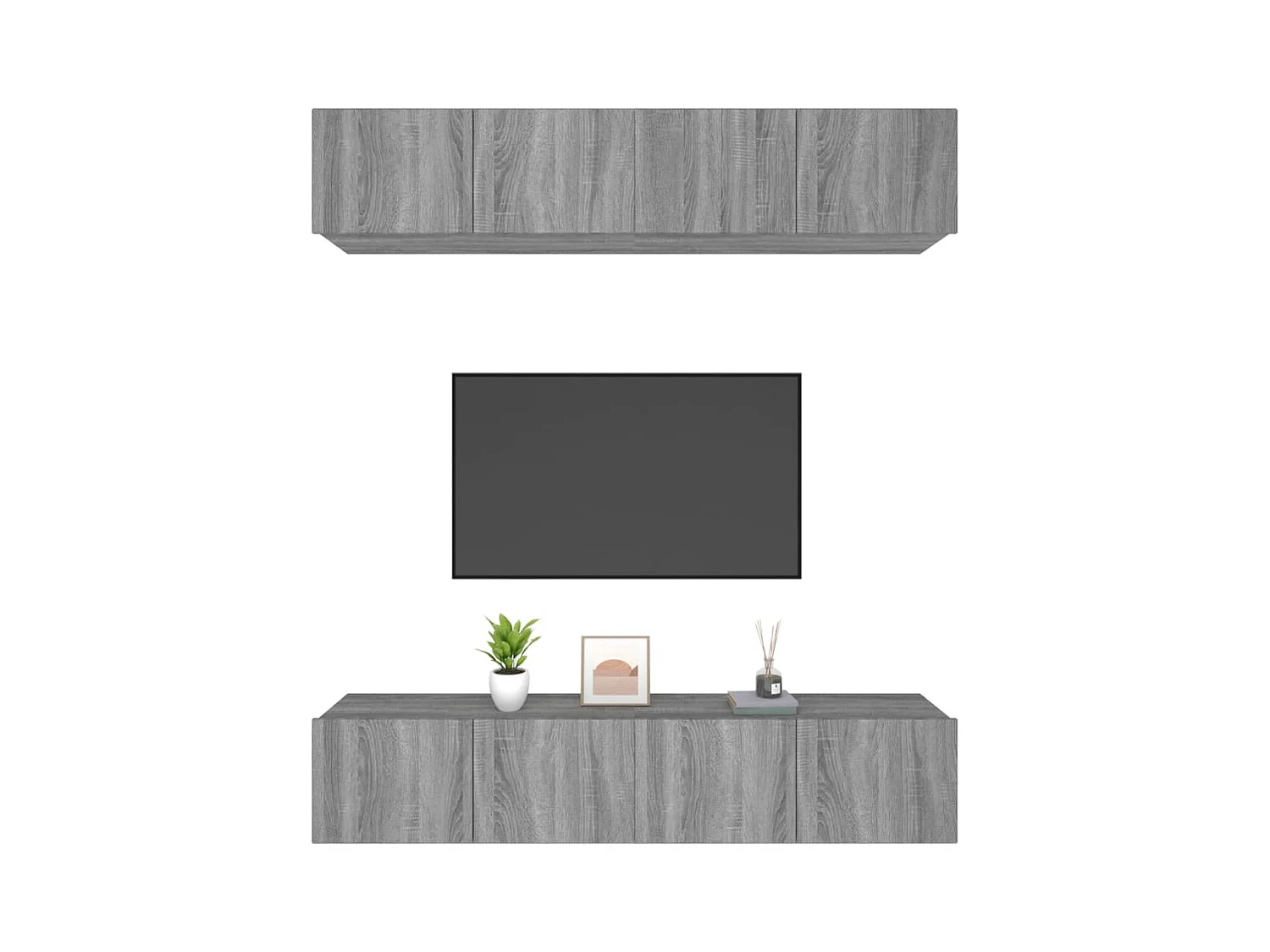 Mueble de TV 4 piezas gris sonoma 80x30x30 cm madera de ingeniería