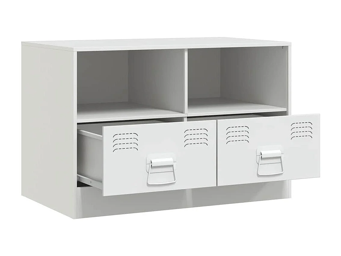 Meubles TV 2 pcs blanc 67x39x44 cm acier