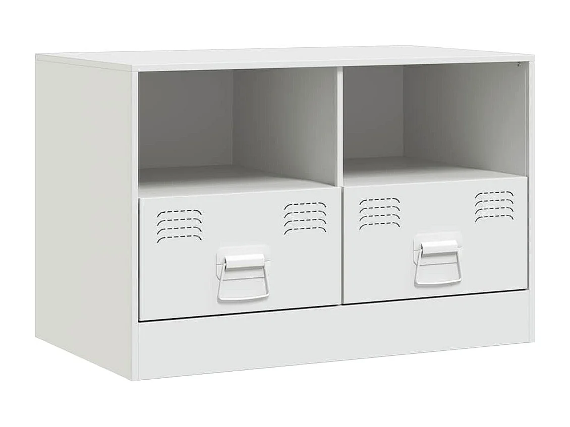 Meubles TV 2 pcs blanc 67x39x44 cm acier