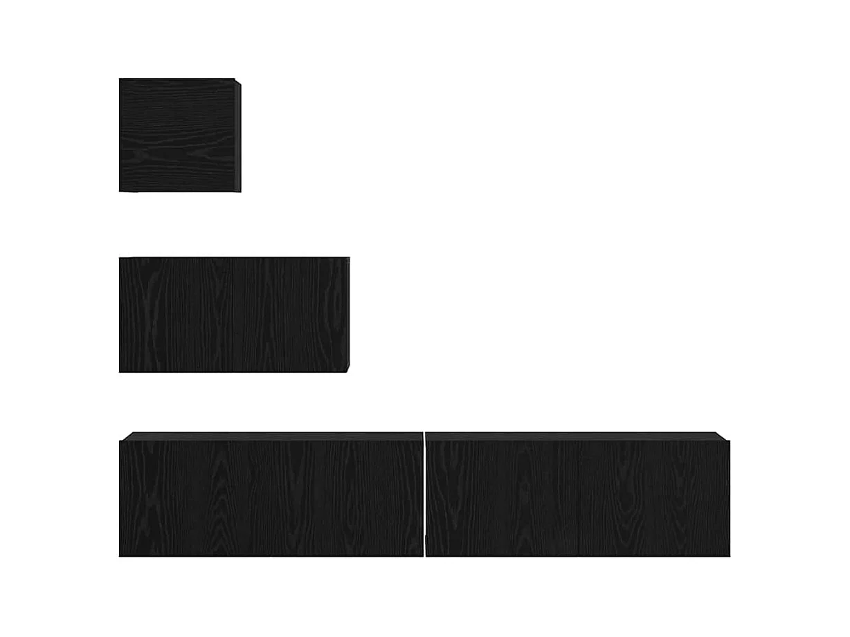 Meuble TV mural 4 pcs Chêne noir 80 x 30 x 30.5 cm