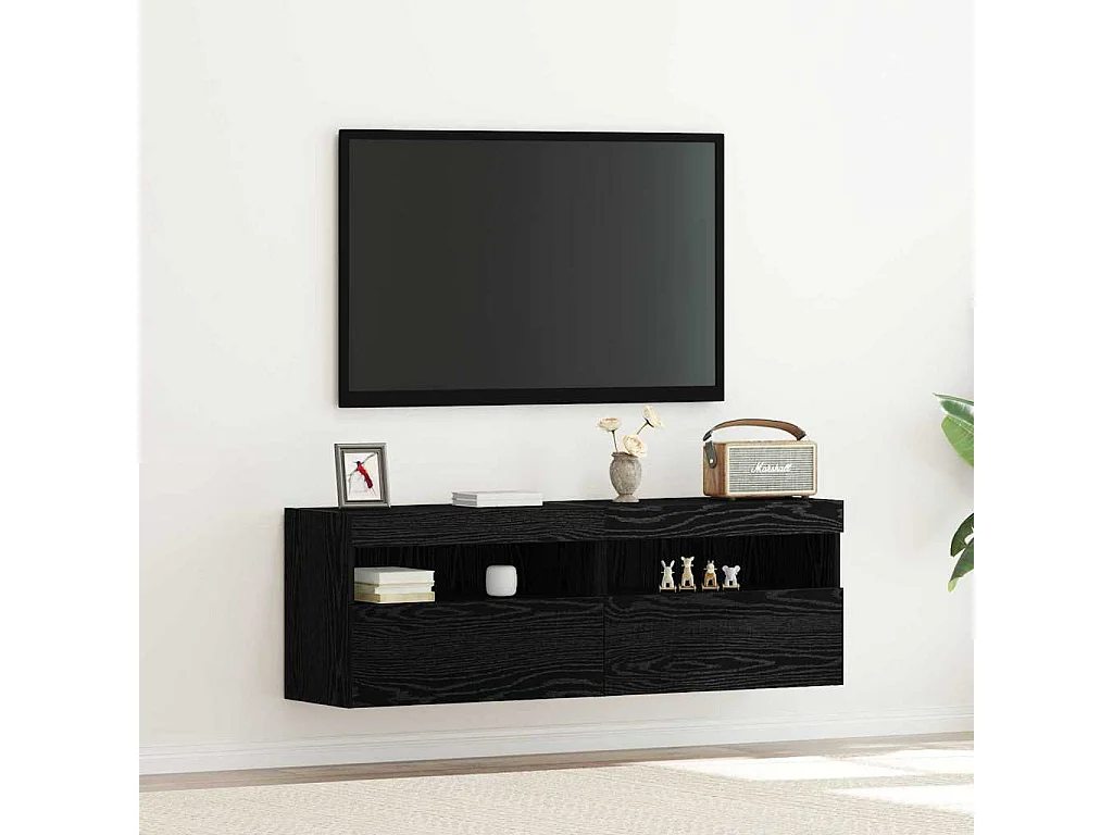 TV-wandmeubel Zwart eiken 60 x 30 x 40 cm Technisch hout