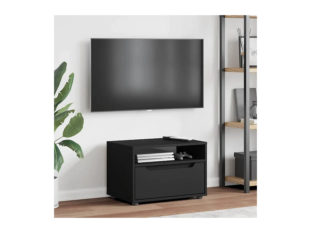 Meuble TV VISNES noir 60x40x38 cm bois d'ingénierie