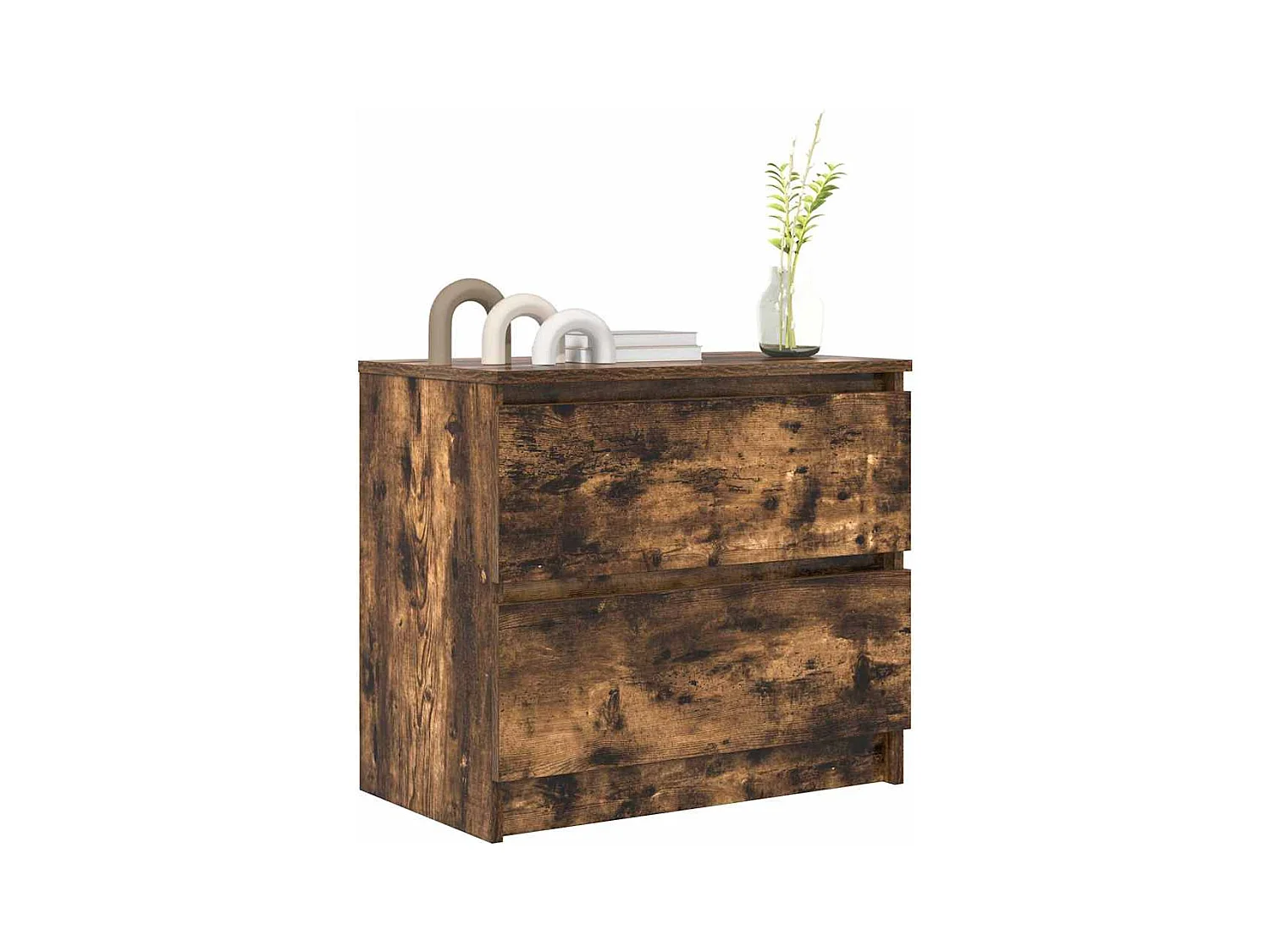 Gerookt eiken tv-meubel 60x35x54 cm bewerkt hout