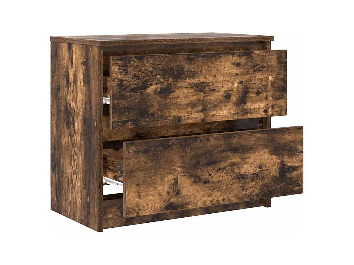 Gerookt eiken tv-meubel 60x35x54 cm bewerkt hout