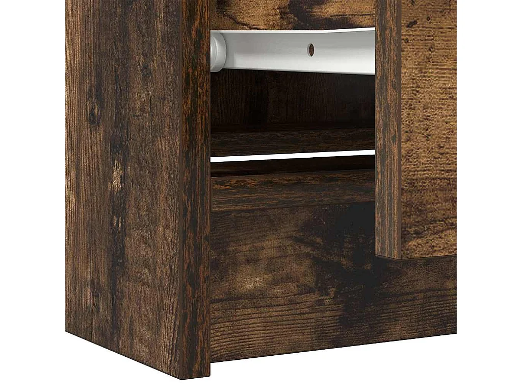 Gerookt eiken tv-meubel 60x35x54 cm bewerkt hout