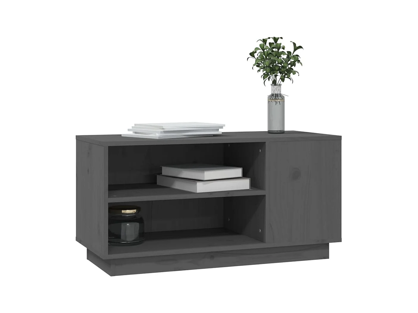 Grijze tv-kast 80x35x40,5 cm Massief grenenhout