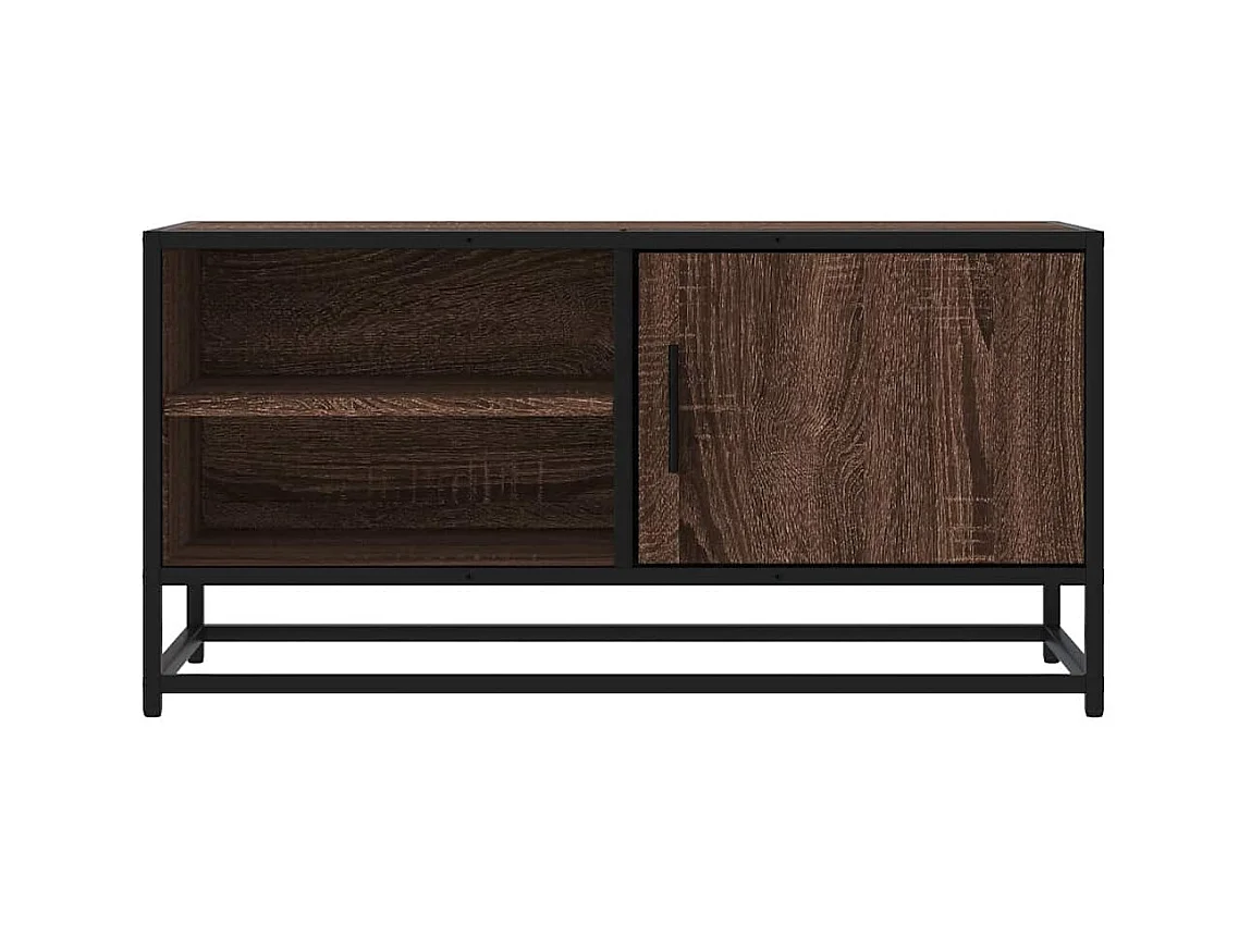 Meuble TV chêne marron 80x34,5x40 cm bois d'ingénierie et métal