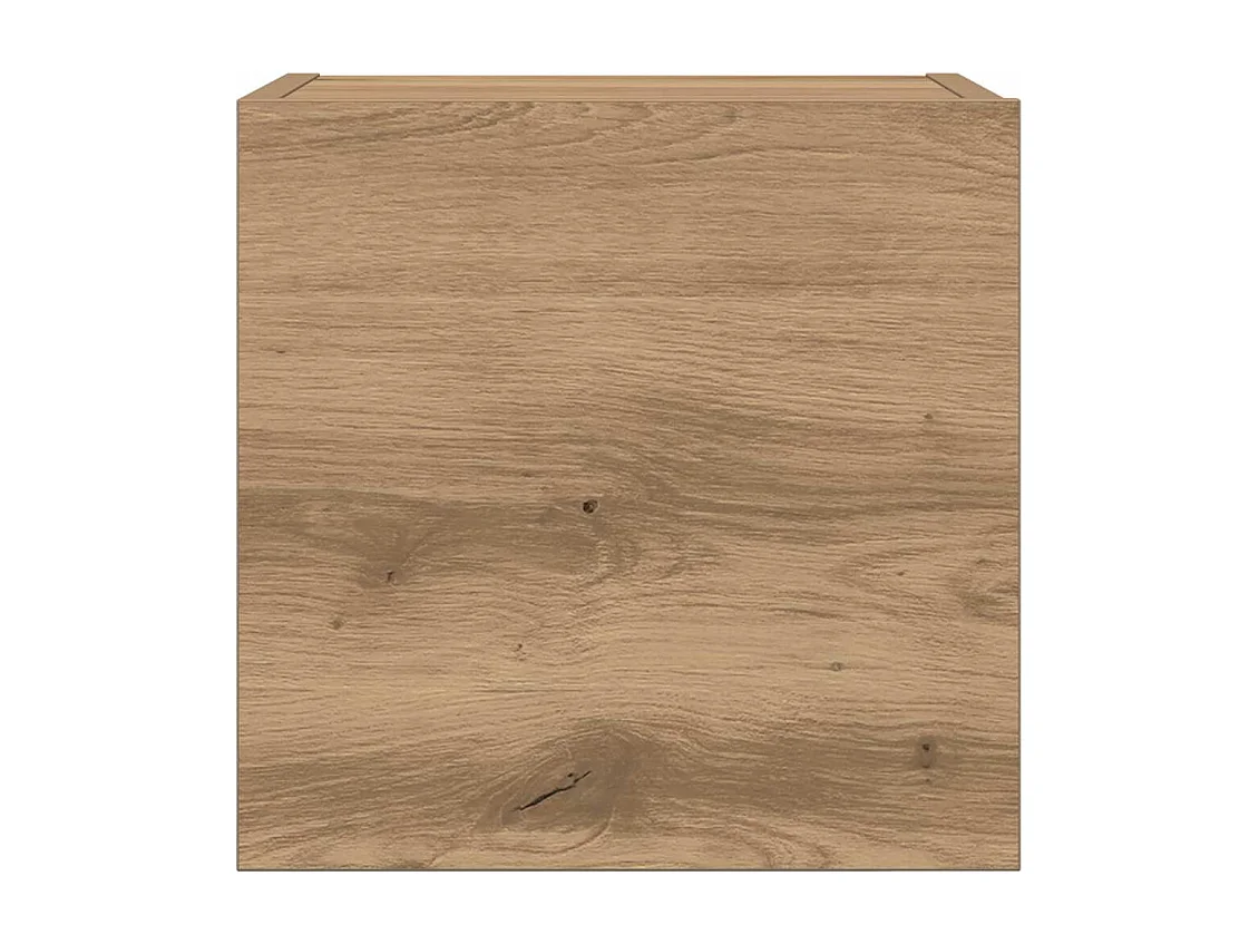 Set di mobili porta TV da parete da 7 pezzi, in rovere lavorato a mano