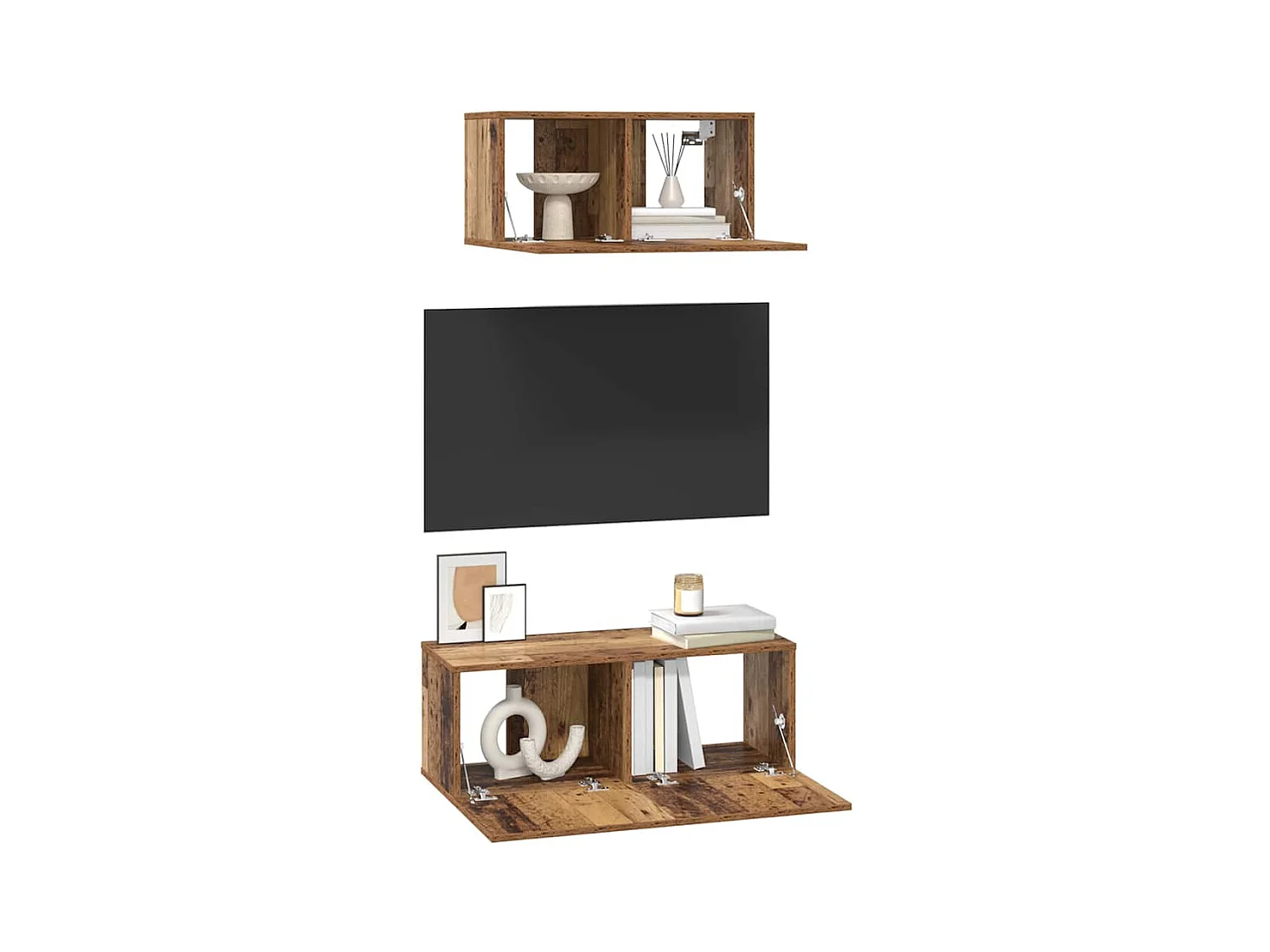 Ensemble meuble TV 2 pcs Bois ancien 80 x 30 x 30 cm
